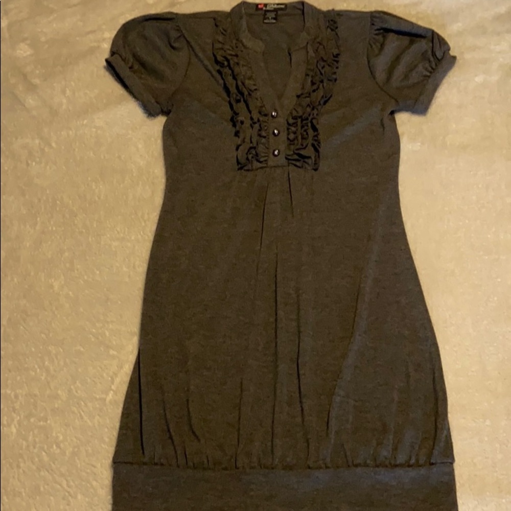 Super Cute Dark Gray Fitted Juniors Dress